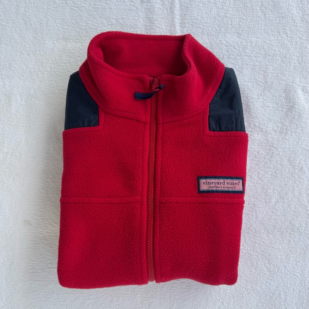 EUC Boys Vineyard Vines Red Fleece Vest L